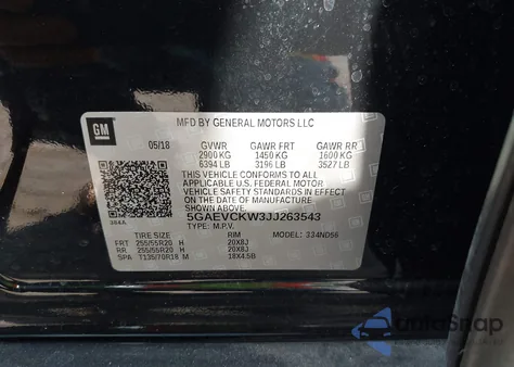 2018 Buick Enclave Avenir z USA, uszkodzony, nr VIN 5GAEVCKW3JJ263543